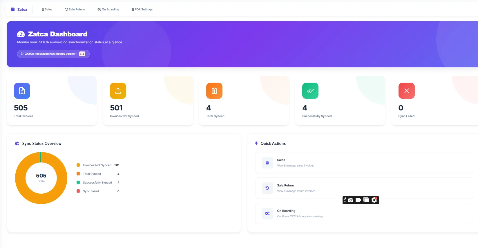 ZATCA Phase 2 Integration Dashboard